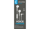 Auriculares de botón - Cellular Line Voice Capsule, Micrófono, Blanco