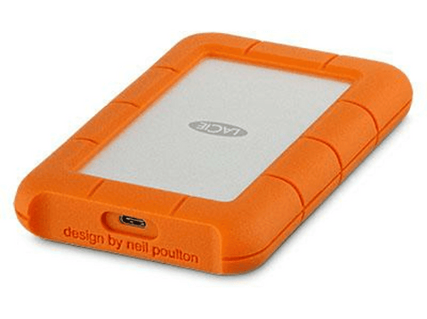 Disco duro 1 TB - LaCie Rugged, USB-C, Naranja