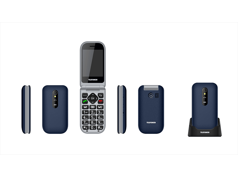 Móvil - Telefunken S450, Para mayores, 2.8, 32 MB, Teclas grandes, Botón SOS, Bluetooth, Negro