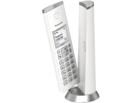 Teléfono Inalámbrico Diseño-Panasonic KX-TGK210SPW Identificador Llamada, Manos Libres, Bloqueo Llamada-Blanco