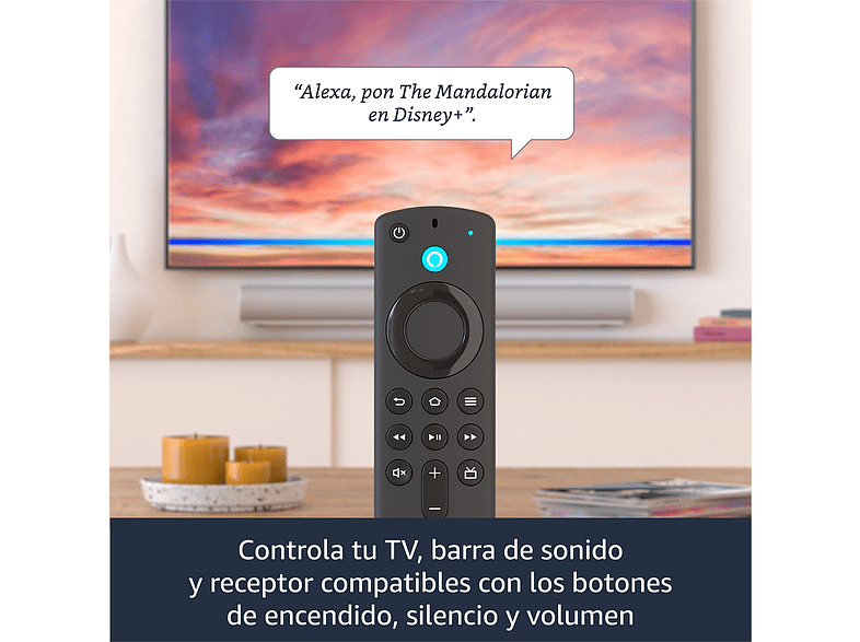 Reproductor multimedia - Amazon Fire TV Stick 4K 2021, Mando voz Alexa, UHD 4K, HDMI, Negro