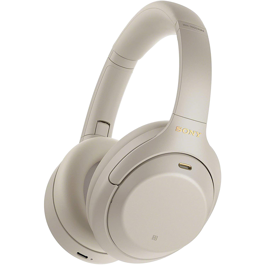 Auriculares inalámbricos - Sony WH-1000XM4, Bluetooth, Cancelación de ruido, Autonomía de 30h, Plateado